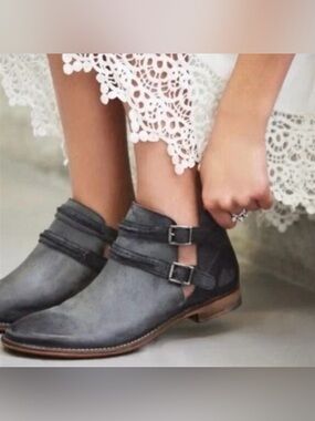 FREE PEOPLE | Double-Buckle Ankle Boots